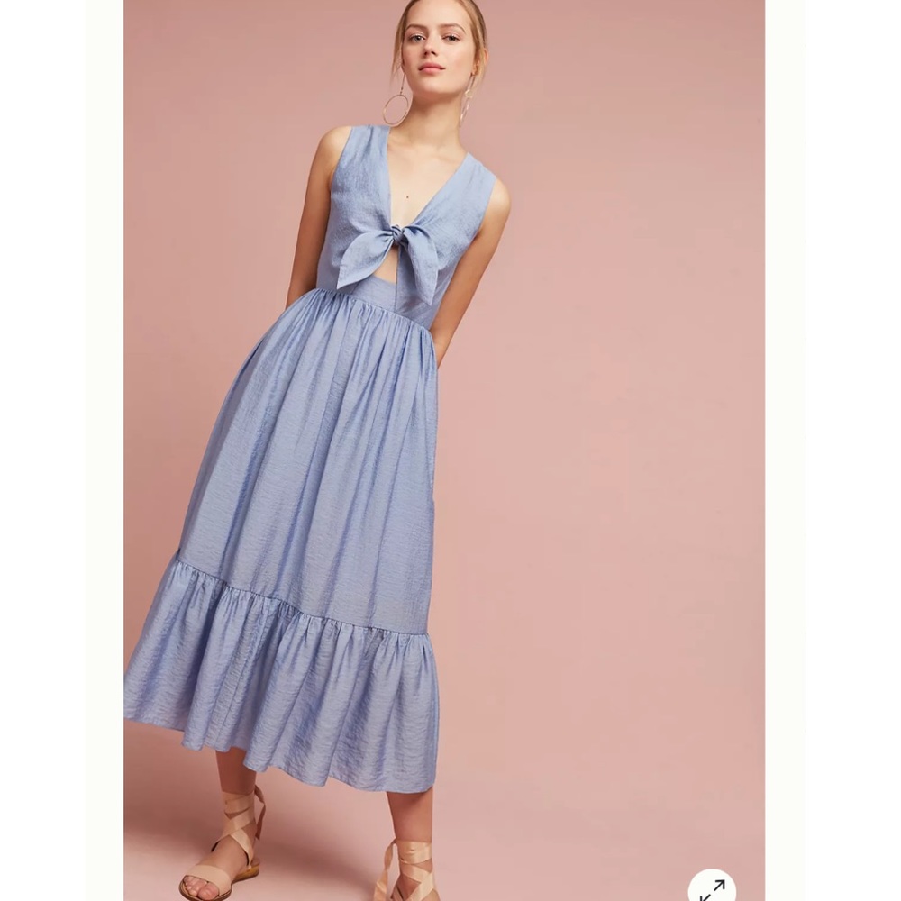 Anthropologie Kayla Tie-Front Midi Dress